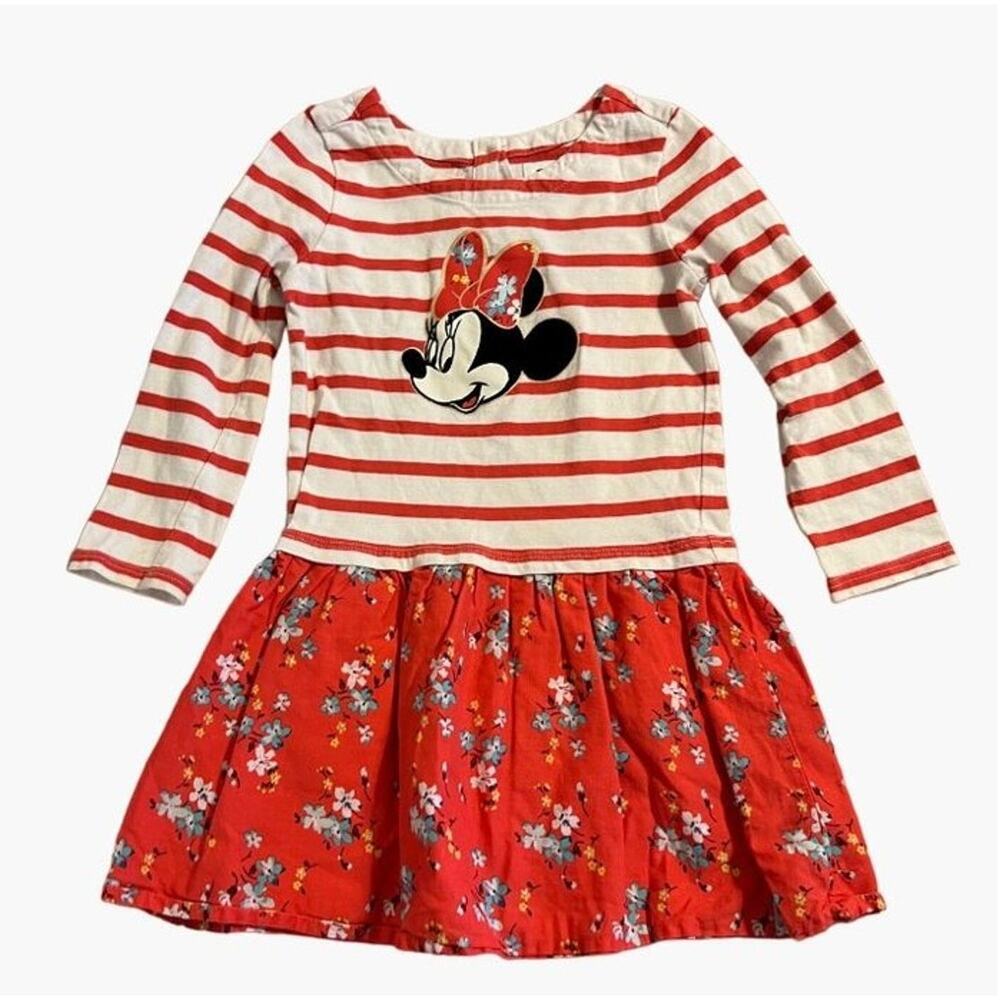 Baby Gap Disney Minnie Mouse striped Floral Dress Size 3